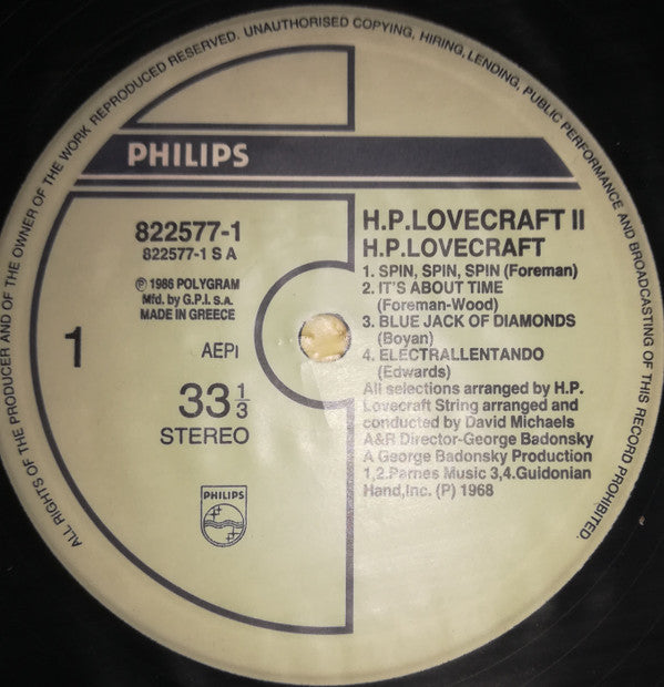 HP Lovecraft - H.P. Lovecraft Il (LP, Album, RE)