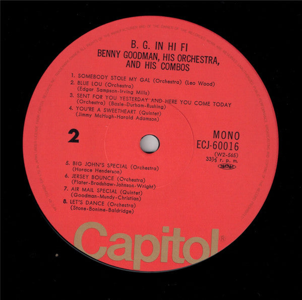 Benny Goodman - B.G. In Hi Fi(LP, Album, Mono, RE)