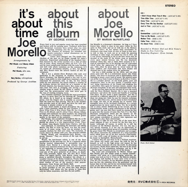 Joe Morello - It's About Time (LP, Album, RE)