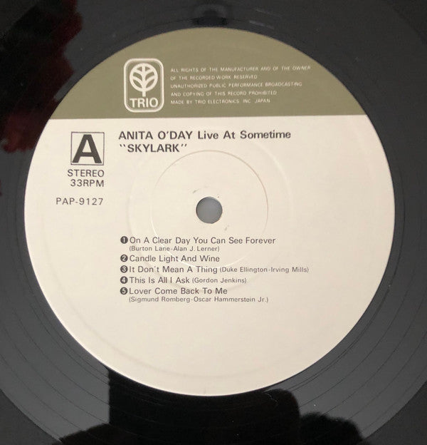 Anita O'Day - Skylark – Live at Sometime (LP, Album)