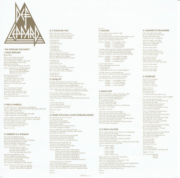 Def Leppard - On Through The Night (LP, Album, RE)