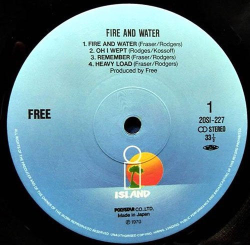 Free - Fire And Water (LP, Album, RE)