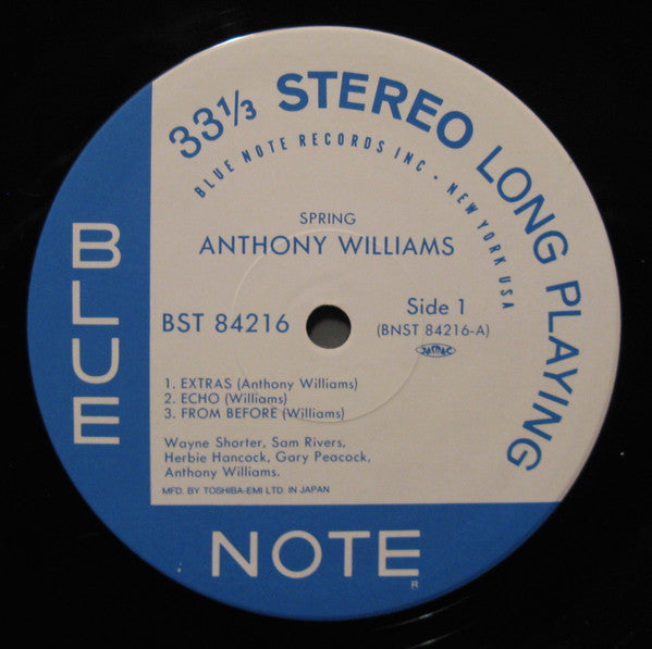 Anthony Williams - Spring (LP, Album, Ltd, RE)