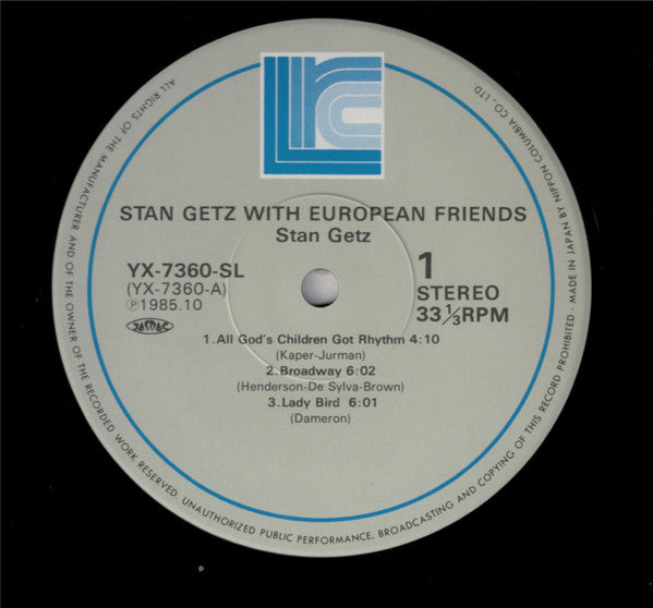Stan Getz - With European Friends (LP, Comp)
