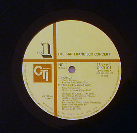 Hubert Laws - The San Francisco Concert (LP, Album)