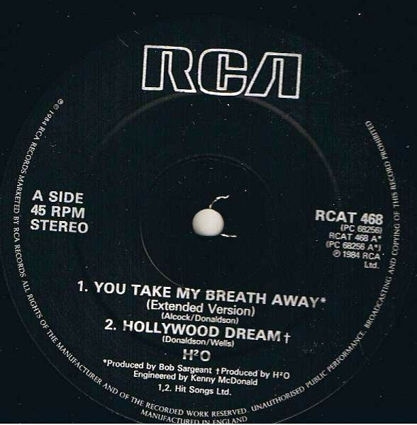 H2O (8) - You Take My Breath Away (12"", Single)
