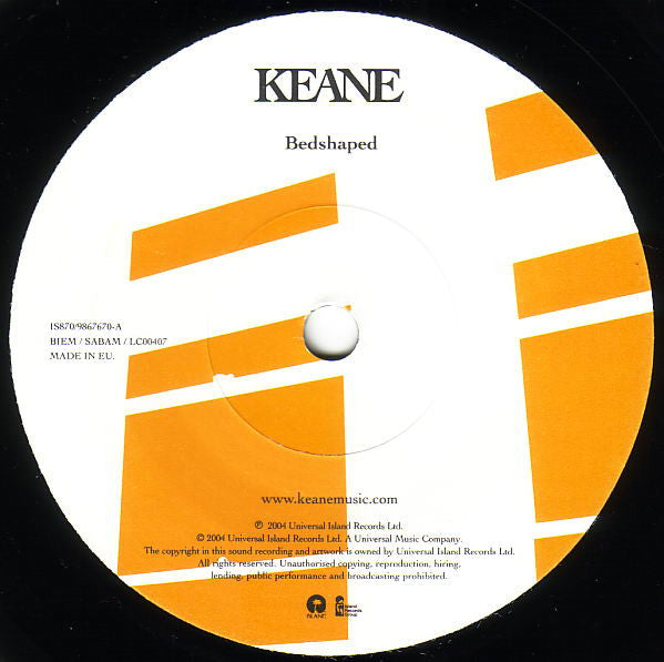 Keane - Bedshaped (7"", Single, Num)