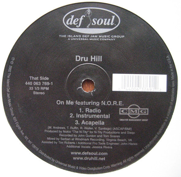 Dru Hill - No Doubt (Work It) / On Me (12"")