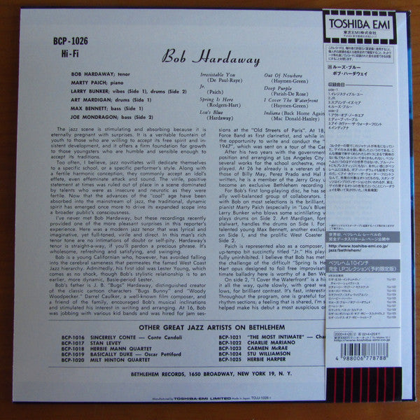 Bob Hardaway* - Lou's Blue (10"", Album, Mono, RE)