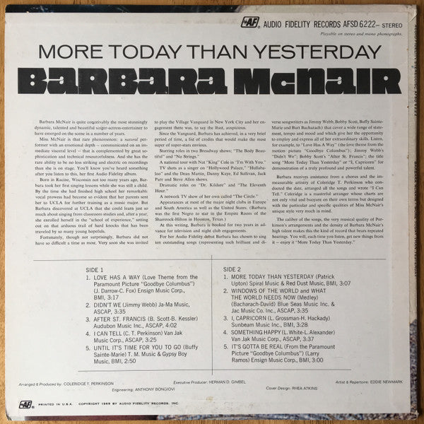 Barbara McNair - More Today Than Yesterday (LP)