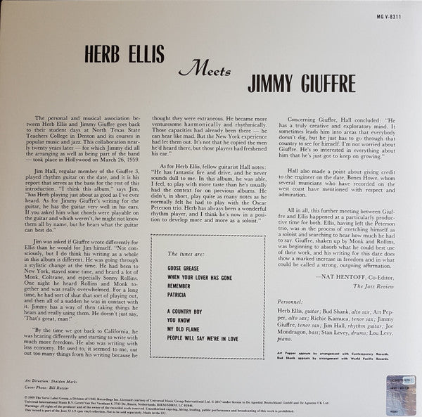 Herb Ellis - Herb Ellis Meets Jimmy Giuffre(LP, Album, RE, 180)