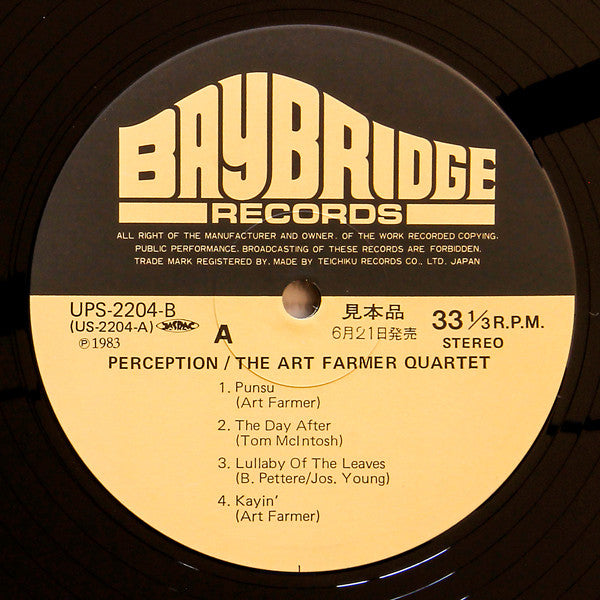 The Art Farmer Quartet* - Perception (LP, Album, Promo, RE)
