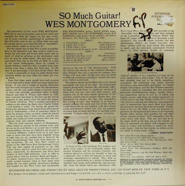 Wes Montgomery - So Much Guitar! (LP, Album, RE)