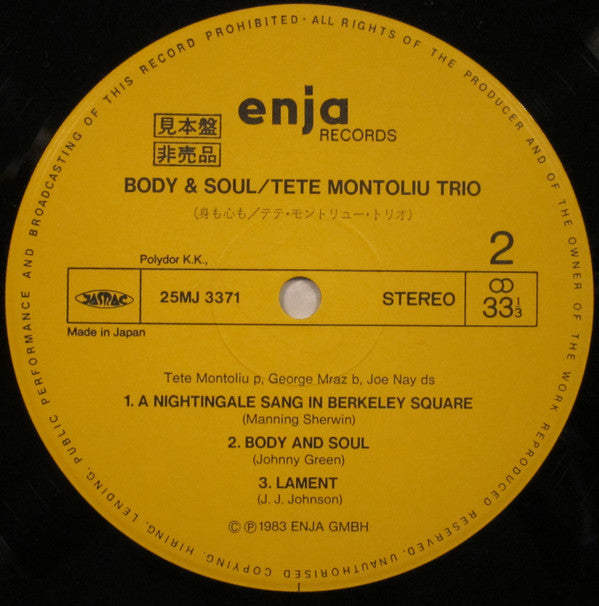 Tete Montoliu - Body & Soul (LP, Album)