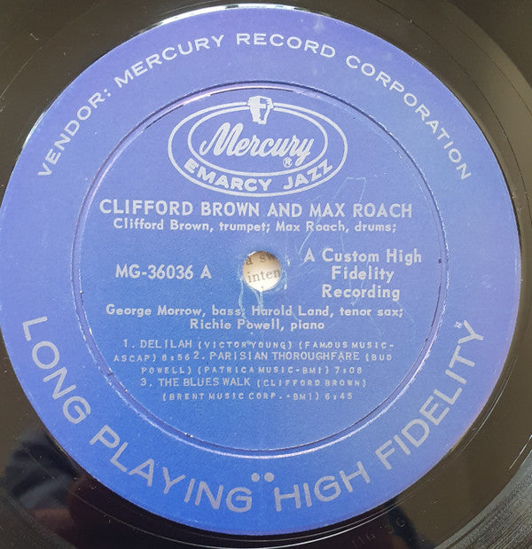 Clifford Brown and Max Roach - Clifford Brown And Max Roach(LP, Alb...
