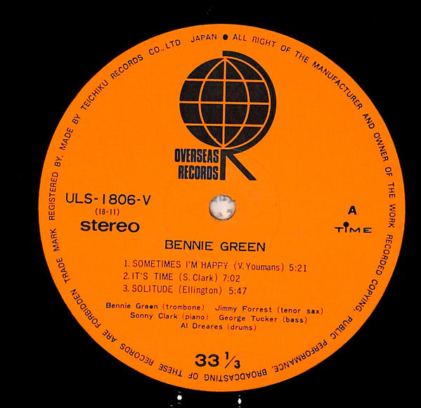 Bennie Green - Bennie Green (LP, Album)