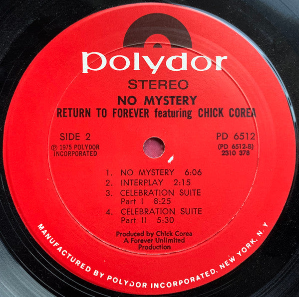 Return To Forever Featuring Chick Corea - No Mystery (LP, Album, Mon)