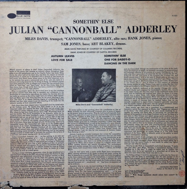 Cannonball Adderley - Somethin' Else = サムシン・エルス(LP, Album, RE)
