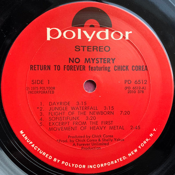 Return To Forever Featuring Chick Corea - No Mystery (LP, Album, Mon)