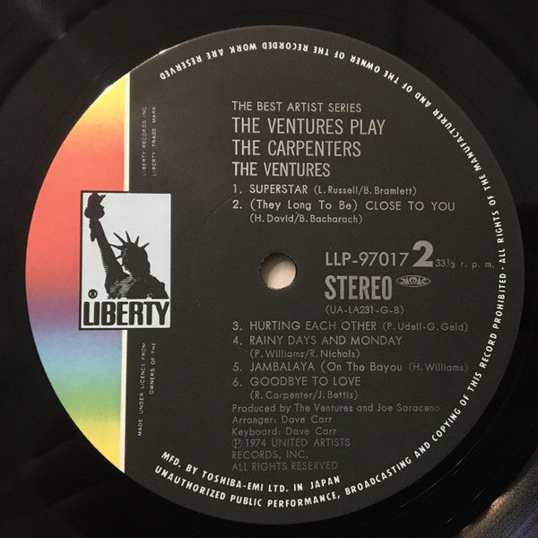 The Ventures - The Ventures Play The Carpenters (LP, Album)