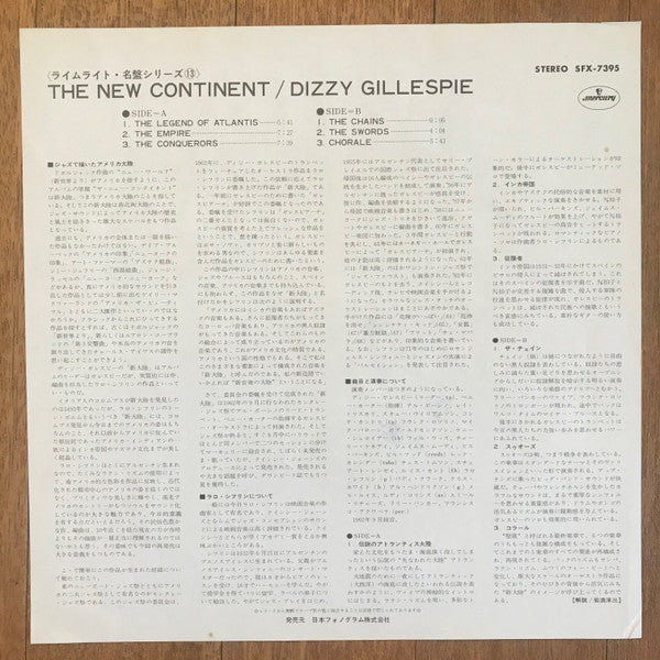 Dizzy Gillespie And The Big Band* - The New Continent (LP, Album)