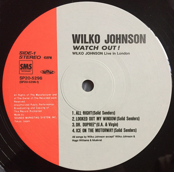 Wilko Johnson - Watch Out! (Live in London) (LP)