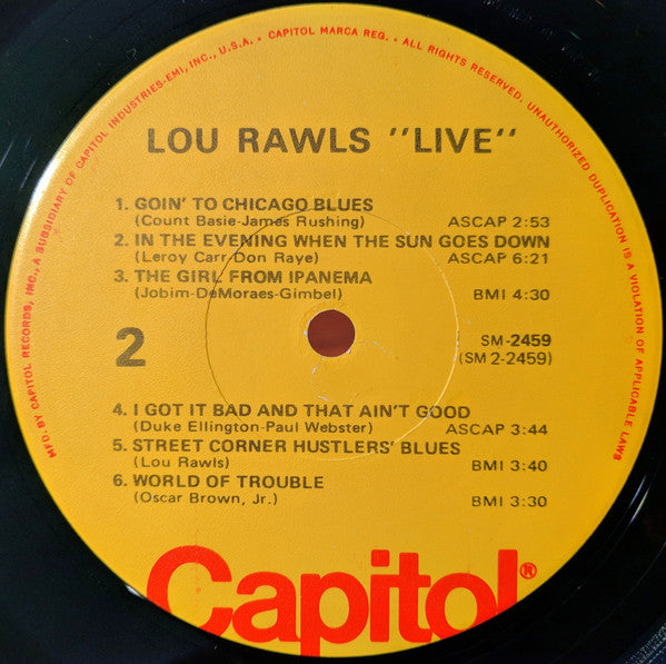 Lou Rawls - Live! (LP, Album, RE)