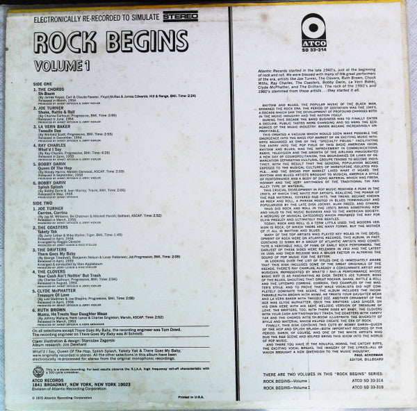 Various - Rock Begins Volume 1 (LP, Comp)