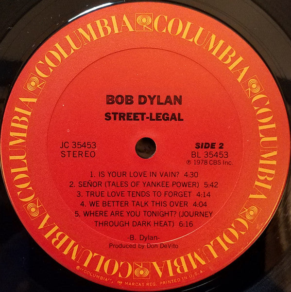 Bob Dylan - Street-Legal (LP, Album, Pit)