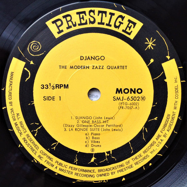 The Modern Jazz Quartet - Django = ジャンゴ(LP, Album, Mono, M/Print, R...
