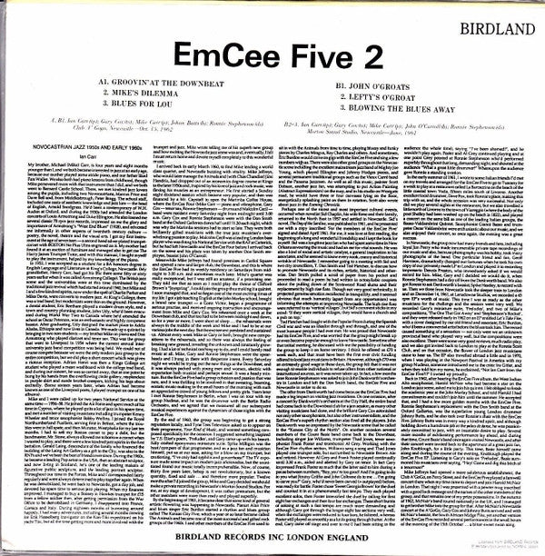 The EmCee Five - Bebop From The East Coast 2 (10"", Album)