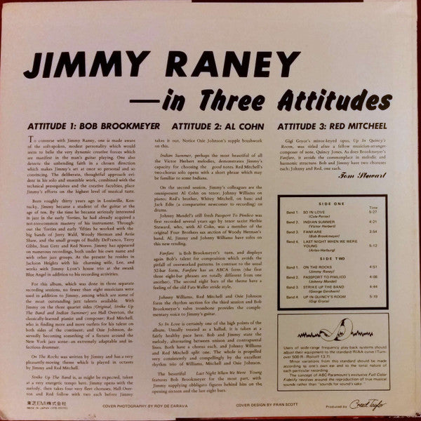 Jimmy Raney - Jimmy Raney In Three Attitudes (LP, Album, RE)