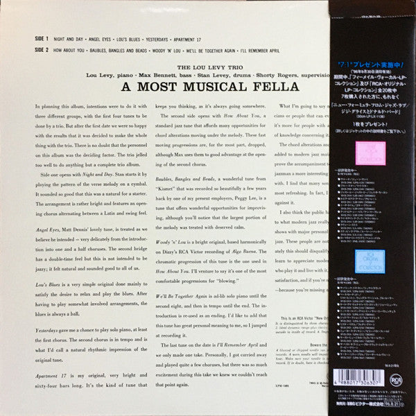 Lou Levy Trio - A Most Musical Fella (LP, Mono)