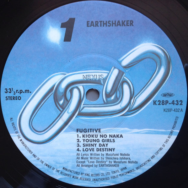 Earthshaker = アースシェイカー* - Fugitive = フュージティヴ (LP, Album)