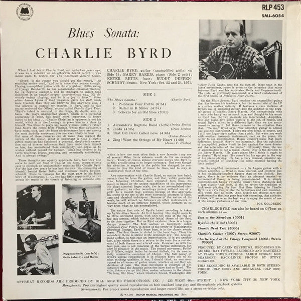 Charlie Byrd - Blues Sonata (LP, Album, Promo)