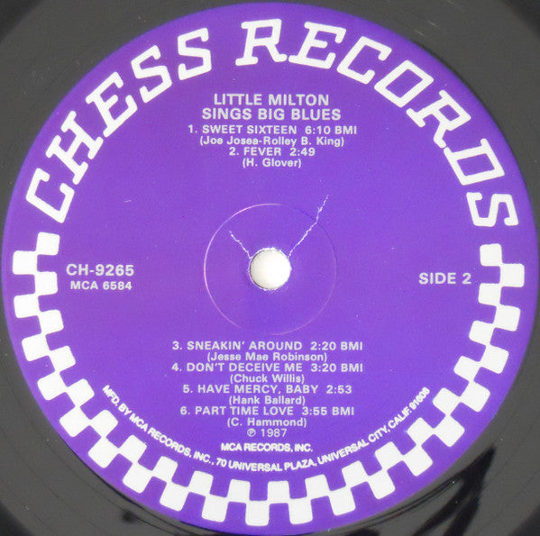 Little Milton - Sings Big Blues (LP, Album, RE)