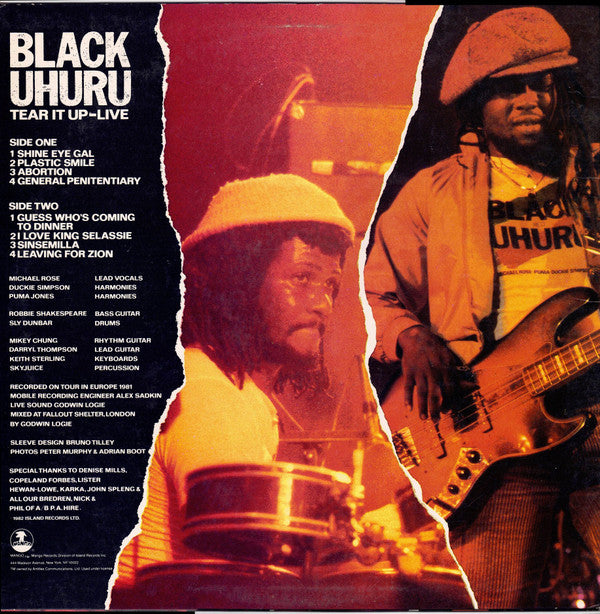 Black Uhuru - Tear It Up - Live (LP, PRC)