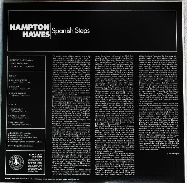 Hampton Hawes - Spanish Steps (LP, Album, RE)