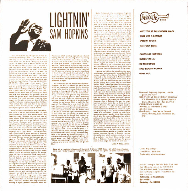 Lightnin' Hopkins - Lightnin' Sam Hopkins (LP, Album, RE)