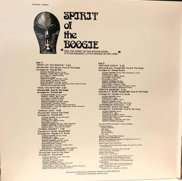 Kool & The Gang - Spirit Of The Boogie (LP, Album, M/Print, RE)