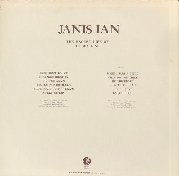 Janis Ian - The Secret Life Of J. Eddy Fink (LP, Album)