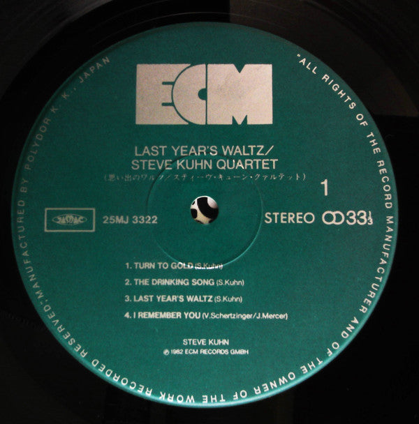 Steve Kuhn Quartet - Last Year's Waltz (LP, Album, RE)