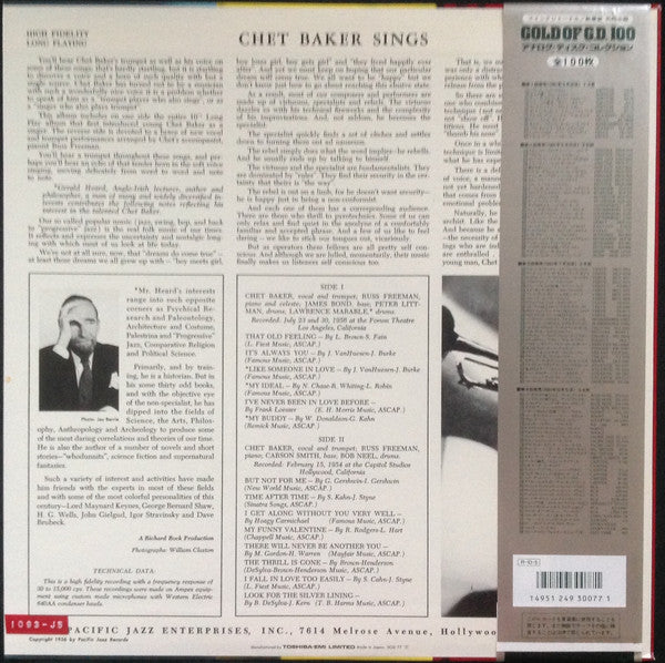 Chet Baker - Chet Baker Sings (LP, Album, Mono, Ltd, RE)