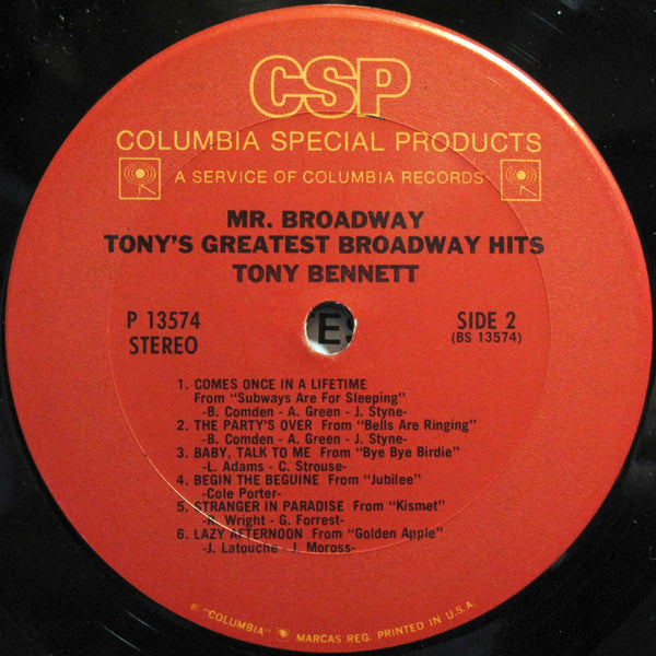 Tony Bennett - Mr. Broadway (Tony's Greatest Broadway Hits)(LP, Com...