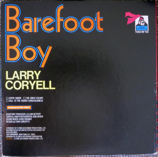 Larry Coryell - Barefoot Boy (LP, Album, Gat)