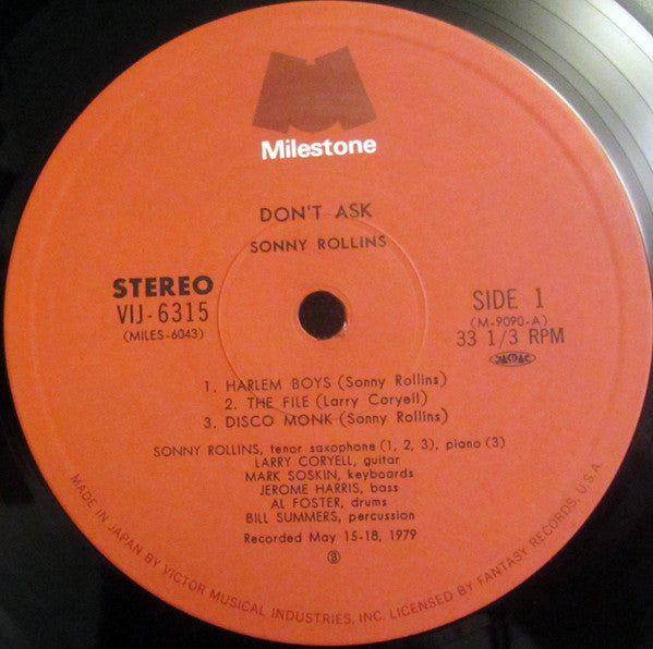 Sonny Rollins - Don't Ask (LP, Album)