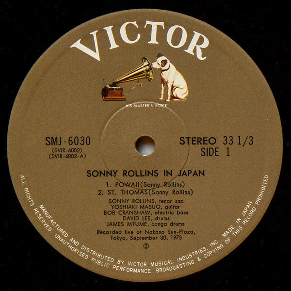 Sonny Rollins - Sonny Rollins In Japan (LP, Album, Cap)
