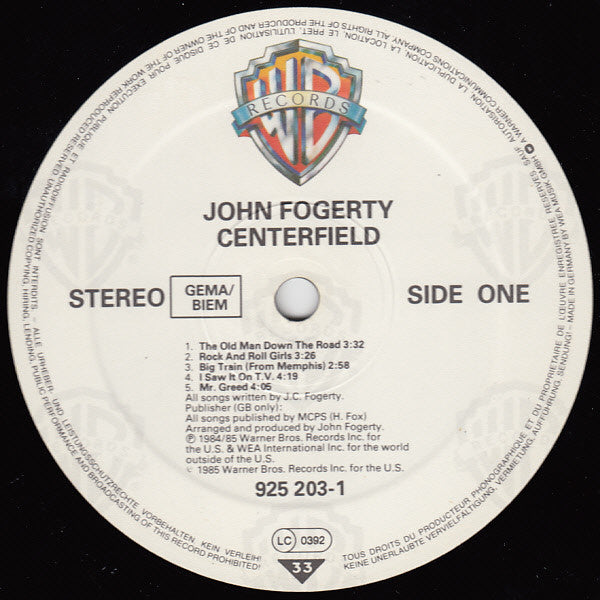 John Fogerty - Centerfield (LP, Album)
