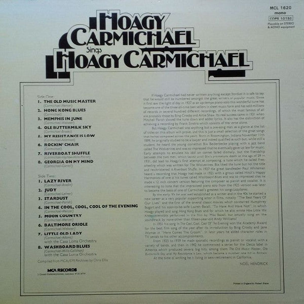 Hoagy Carmichael - Hoagy Carmichael Sings Hoagy Carmichael(LP, Albu...