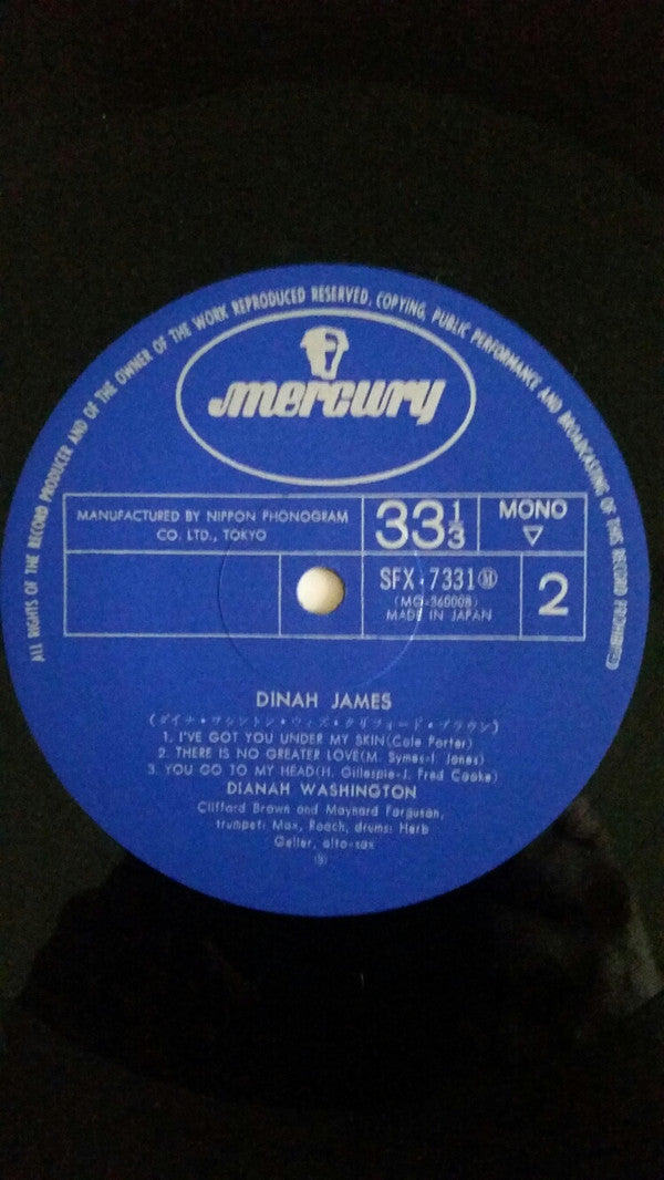 Dinah Washington - Dinah Jams (LP, Album, Mono)